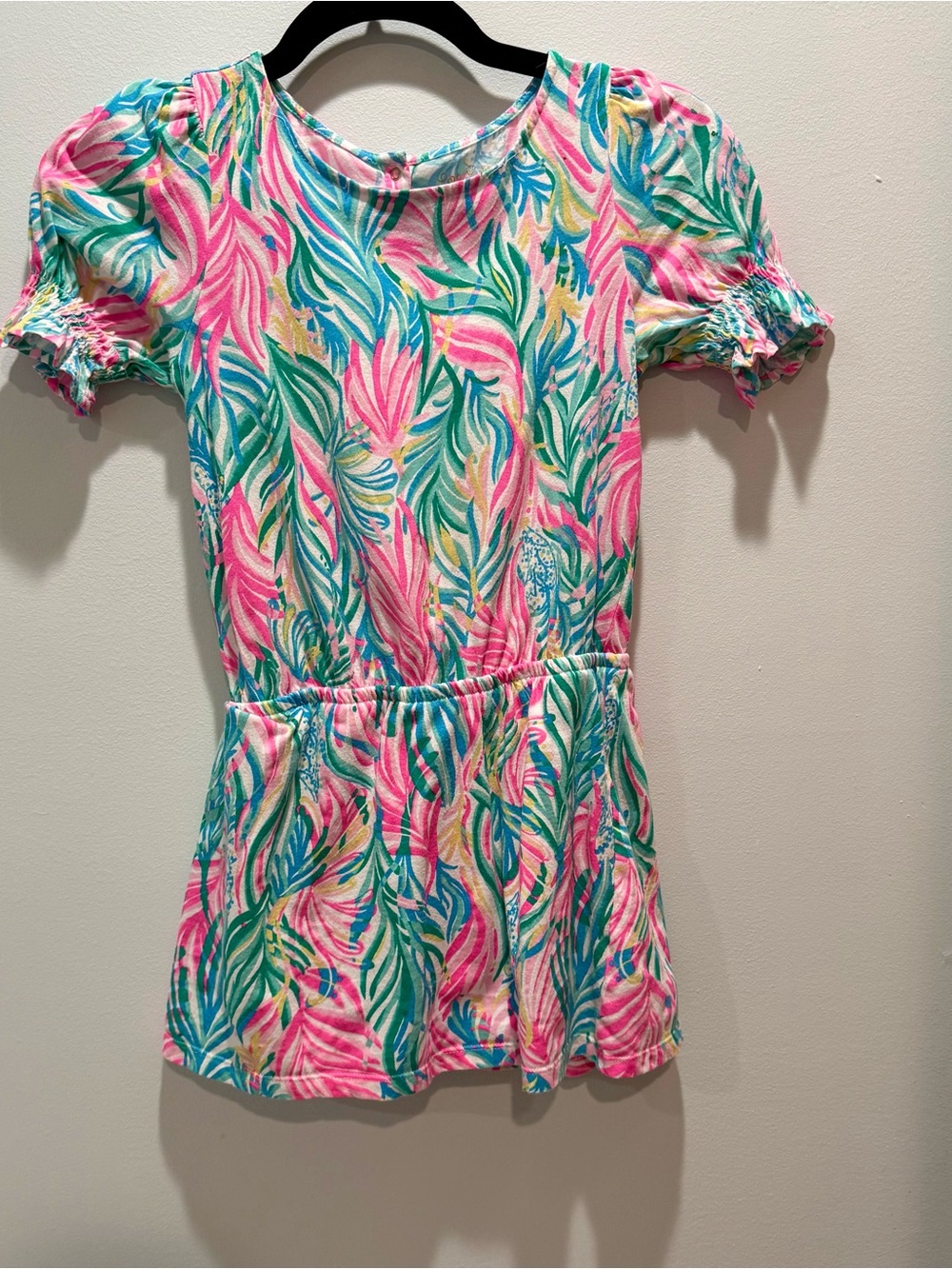 Lilly Pulitzer Girls Dress with Skort Size L 8-10 Tropical Short Sleeve